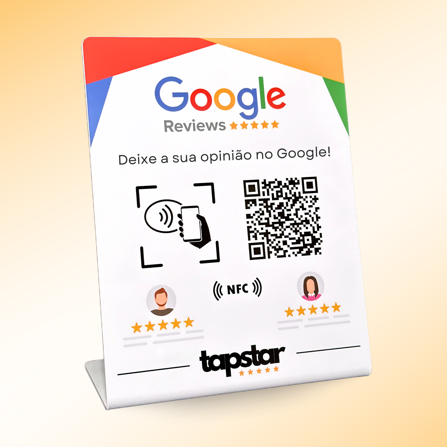 Expositor de Avaliações Google com NFC e QR