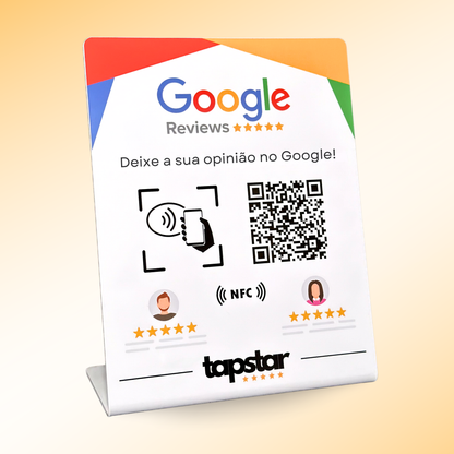 Expositor de Avaliações Google com NFC e QR